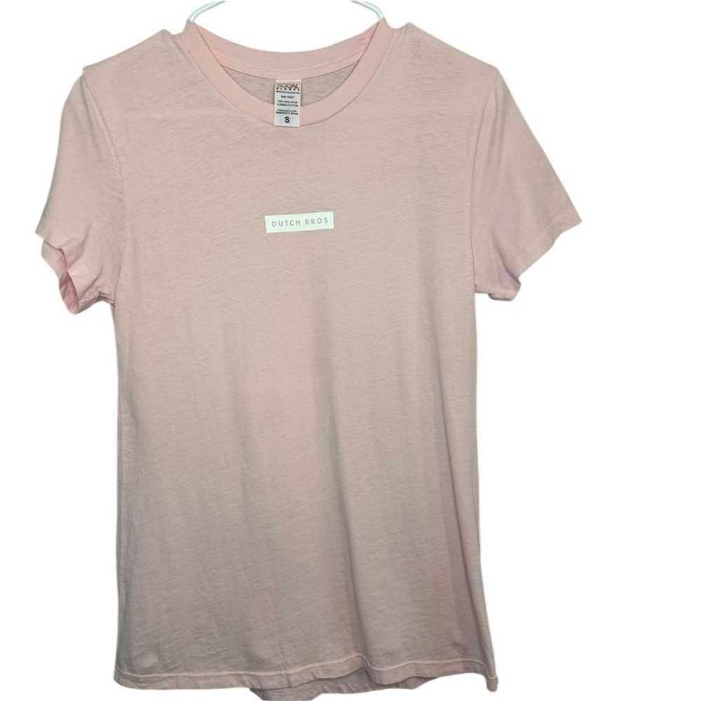 Dutch Bros Women’s SMALL Light Pink T-Shirt “Positive Vibes Since 1992” Tulip DB